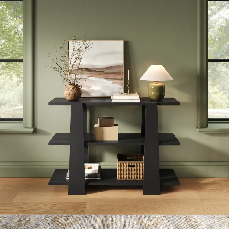 3D Furniture Rendering for Dragonfly Furniture — 3-Tier Wood Console Table, view 3