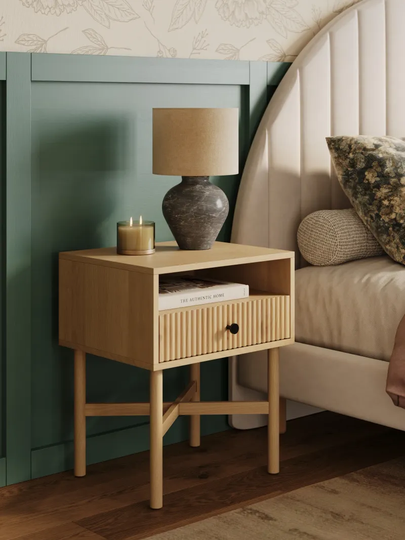 3D Furniture Rendering for Dragonfly Furniture — Fluted Nightstands, view 3