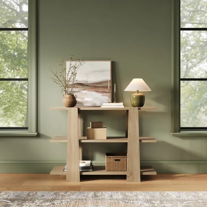 3D Furniture Rendering for Dragonfly Furniture — 3-Tier Wood Console Table, view 8