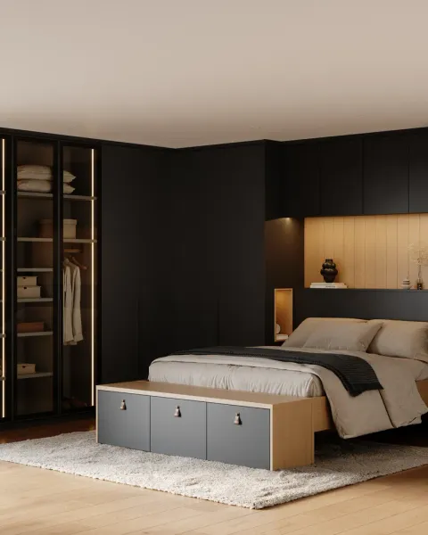 Warm Shadows — Black Bedroom Furniture