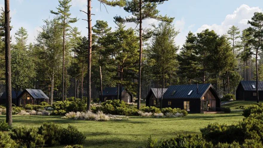 Holz Homes, Germany - cabin types sold before the sites were cleared
