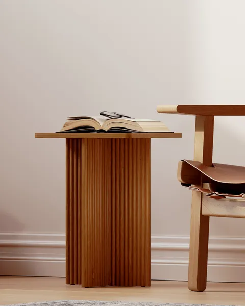 Square Fluted Accent Table