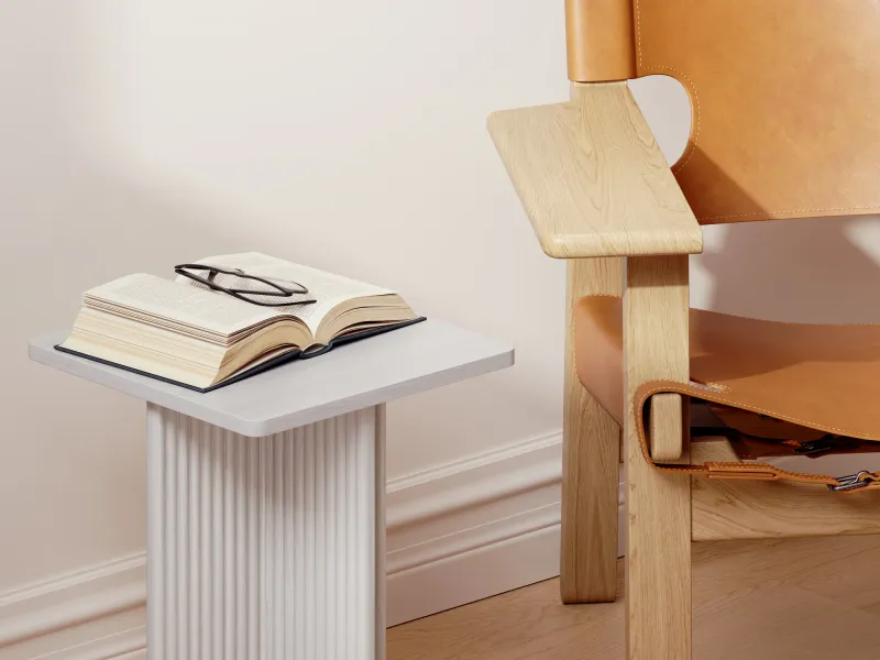 3D Furniture Rendering for Dragonfly Furniture — Square Fluted Accent Table, view 8