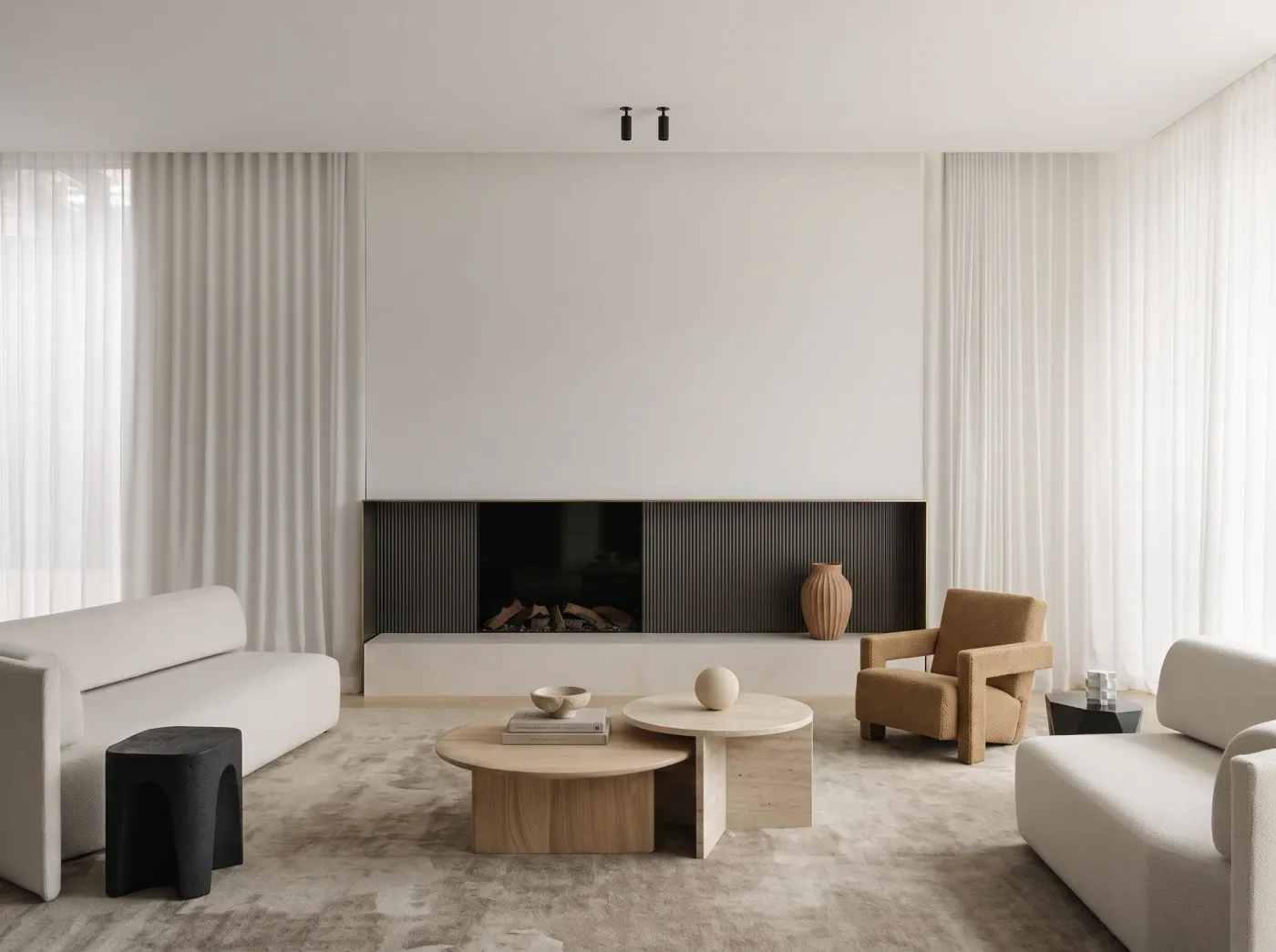 3D Interior Rendering for Melbourne interior design studio — Bronze and Bouclé