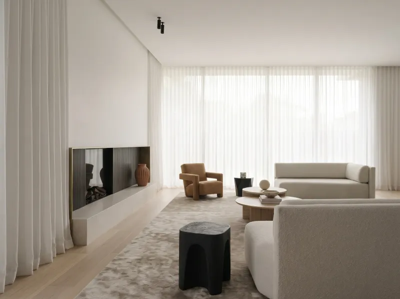 3D Interior Rendering for Melbourne interior design studio — Bronze and Bouclé, view 3