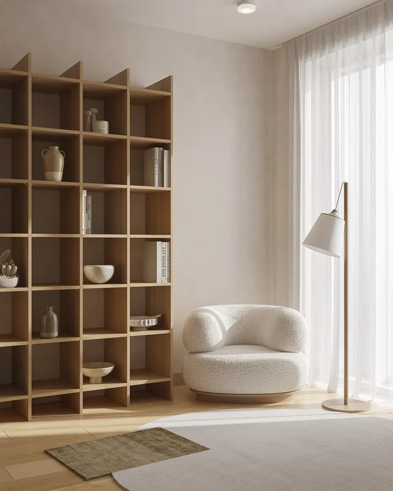 3D Furniture Rendering for Outback Grain — Storage & Living Collection — Bookcase Wall, view 2