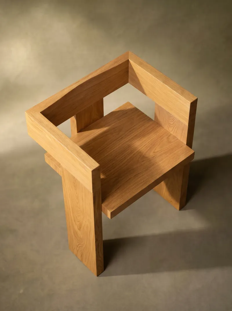 3D Furniture Rendering for Sydney furniture workshop — Stacked Oak, view 4