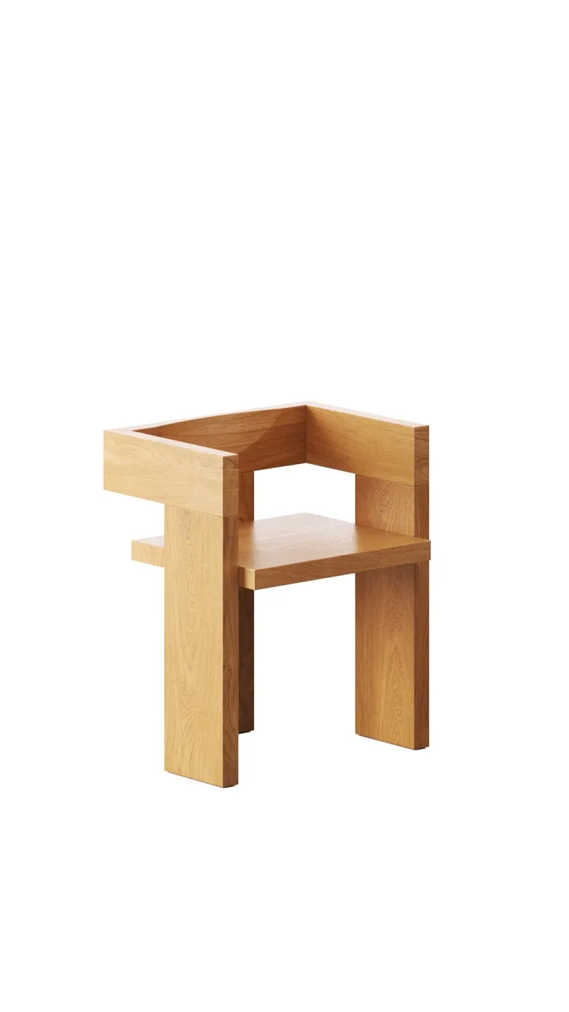 3D Furniture Rendering for Sydney furniture workshop — Stacked Oak, view 7